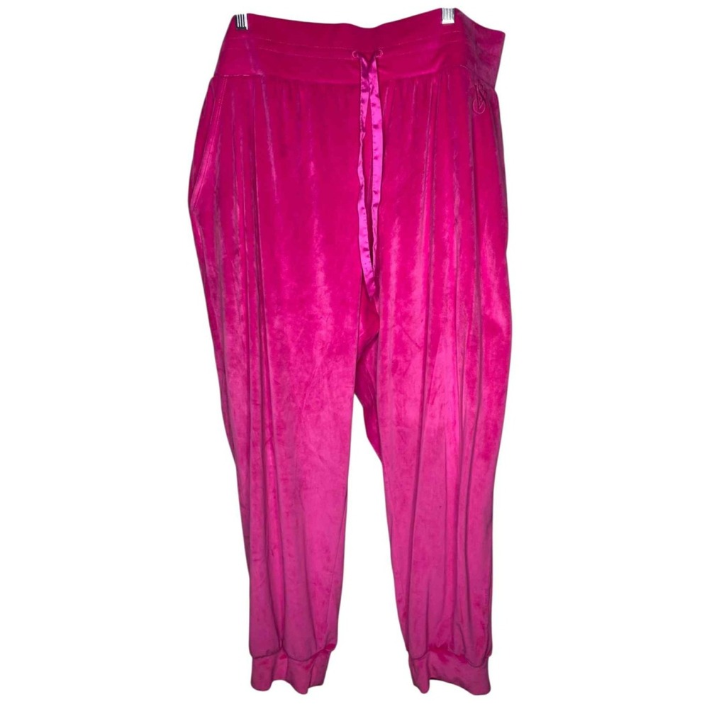 Victoria's Secret Jogger SweatPants Hot Pink Velour Y2K logo pocket size XXL